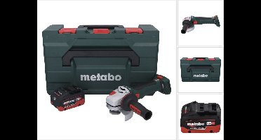 Metabo WB 18 LT BL 11-125 Quick accu haakse slijper 18 V 125 mm borstelloos + 1x accu 10.0 Ah + metaBOX - zonder lader