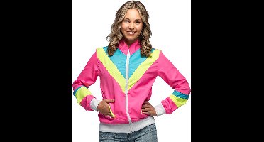 Boland - Trainingsjasje Retro babe neonroze (L) - Volwassenen - -