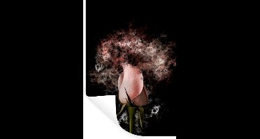 Muurstickers - Sticker Folie - Bloemen - Rook - Roze - 20x30 cm - Plakfolie - Muurstickers Kinderkamer - Zelfklevend Behang - Zelfklevend behangpapier - Stickerfolie