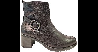 Remonte Zwarte Leren Enkellaarzen Dames - Zwart - 37