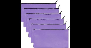 Allecto Plus - Bank Deposit Bag 6 stuks - Veilige Geldtas voor Tickets en Cosmetica - Munt- en Rekeninghouder - Paars - 11"x6"