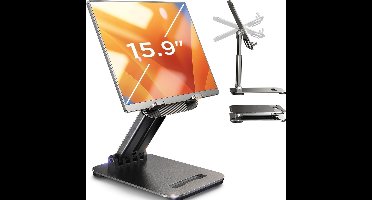 Ibenzoa® Verstelbare en Draagbare Tablethouder voor iPad en Tablets tot 15,6 inch voor Bureau en Reizen