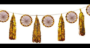 Daily Style – Tassel & Waaier Slinger – Wit/Goud – Feestdecoratie