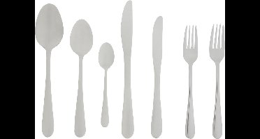 alpina Bestekset 6 Persoons - Bestek Set 42-Delig - RVS Messen, Lepels, Vorken, Theelepels en Gebaksvorkjes - Vaatwasserbestendig - Glanzend Zilver