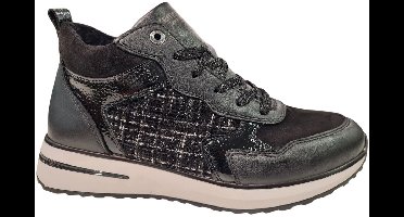 Remonte Zwarte Halfhoge Dames Sneakers - Zwart - 43