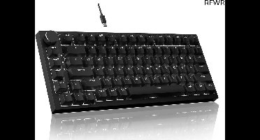 RFWR® 75% Mechanisch Gaming Toetsenbord met Volumeknop en Geluidsisolatie