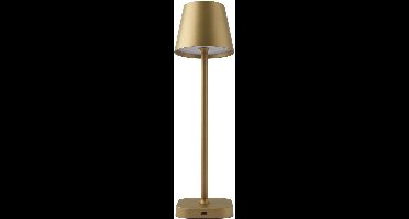 FlinQ Tafellamp Lume - Tafellamp Oplaadbaar - Tafellamp slaapkamer - Oplaadbaar - Dimbaar met geheugenstand - 3 lichtstanden - 38cm - Goud