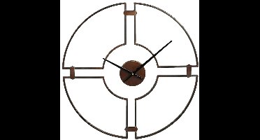 PTMD Mallis Ronde Wandklok - 60,5 x 3 x 60,5 cm - Metaal - Zwart