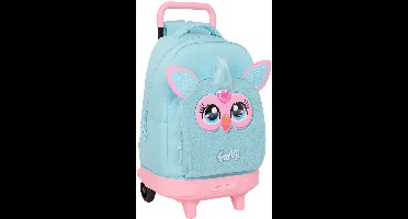 Schoolrugzak met Wielen Furby Hemelsblauw 33 x 45 x 22 cm
