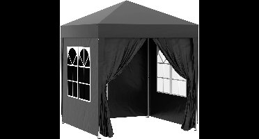 Inklapbaar Buitenpaviljoen – Tuinpaviljoen – Partytent – Overkapping – Beschutting – 2 X 2 Meter – Water- En UV-Bestendig