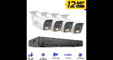 IP-Bewakingscamera – PoE Camera – IP Camera – 12MP Beveiligingscamera – Nachtzicht – Bewegingsherkenning – Weerbestendig