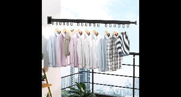 DailySupplies® Wanddroogrek - Droogrek Inklapbaar - Wasrek - Droogtoren - Droogrekken - Zwart