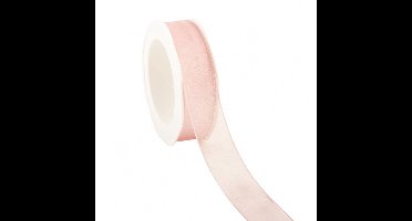 Wired organzalint Oud roze 25 mm / 20 mtr. Organza lint met draad