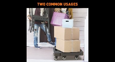 Boraboi® Inklapbare Transportwagen met 6 Wielen en Telescopische Handgreep voor Zware Ladingen tot 225 kg