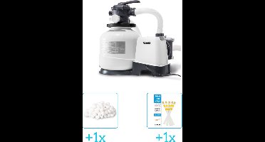 Intex 26648GS Zandfilterpomp - SX2800 - 8000 liter per uur inclusief Intex Filterbollen - Geschikt voor zandfilterpomp - 29045 (1 stuks) & WAYS Testrips (1 stuks)