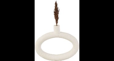 Present Time Vaas Ring - Polyresin - Ovaal Wijd Wit - 25x3,5x20,5cm - Modern