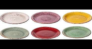 Dinerbord (6 stuks) - Ø26.5cm - Kleurrijk - Aardewerk
