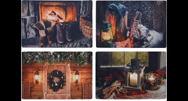 Kerst deurmat kersttafereel 38x58 cm