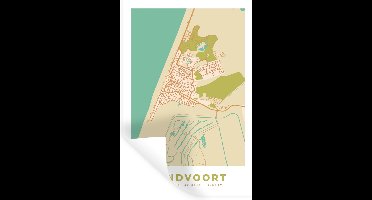 Muurstickers - Sticker Folie - Plattegrond - Zandvoort - Kaart - Stadskaart - 20x30 cm - Plakfolie - Muurstickers Kinderkamer - Zelfklevend Behang - Zelfklevend behangpapier - Stickerfolie