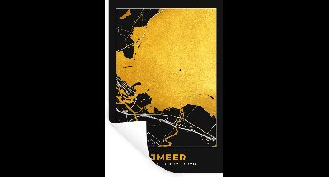Muurstickers - Sticker Folie - Kaart - Plattegrond - IJmeer - Stadskaart - Nederland - 20x30 cm - Plakfolie - Muurstickers Kinderkamer - Zelfklevend Behang - Zelfklevend behangpapier - Stickerfolie