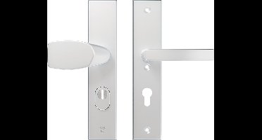 AXA Veiligheidsbeslag (Edge Plus) Aluminium glad: bedienbare Knop-Kruk (model Wing-Blok) PC72 met kerntrekbeveiliging SKG***