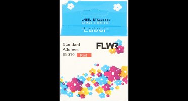 FLWR - Labels / Dymo 99010 / rood / Geschikt voor Dymo