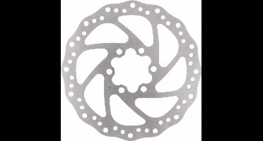 remschijf 140 mm 6 gaats RVS zilver