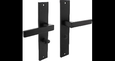 Intersteel Deurkruk Hera op schild 245x45 mm WC63/8 mm mat zwart