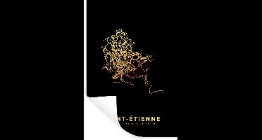 Muurstickers - Sticker Folie - Kaart - Plattegrond – Saint Étienne – Stadskaart - 20x30 cm - Plakfolie - Muurstickers Kinderkamer - Zelfklevend Behang - Zelfklevend behangpapier - Stickerfolie