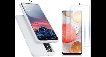 Hoesje Geschikt Voor Samsung Galaxy S20 Hoesje Soft Nano Silicone Backcover Gel Wit Met 2x Glazen Screenprotector