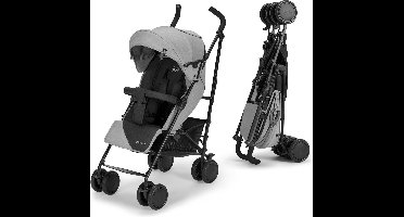 Kinderkraft SIESTA Parapluwagen – Tot 22 kg – Lichtgewicht & Compact – Verstelbare Rugleuning & Voetsteun – Uitschuifbare Kap – Grijs