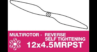 APC - Multi-Rotor propeller - Self Tightening - Pusher / Linkslopend - 12X4.5MRP(ST)