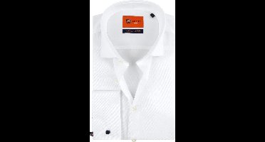 Suitable Overhemd White Twill Dubbelmanchet - Maat 39 - Heren - Overhemden Formeel