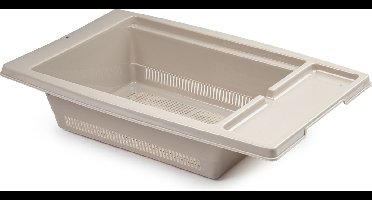 Keuken gootsteen/aanrecht vergiet/afdruiprek kunststof 43 x 27 x 10 cm taupe - Handige keuken artikelen