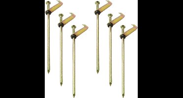 ProPlus Rotspen met haak - metaal - 21 cm - set van 6