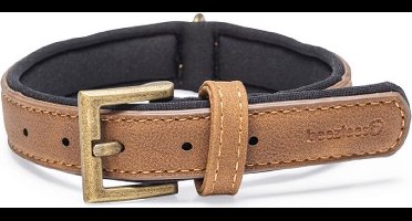 Beeztees Balacron Ax Halsband Hond - Kunstleer - Bruin - 31-39 cm x 20 mm