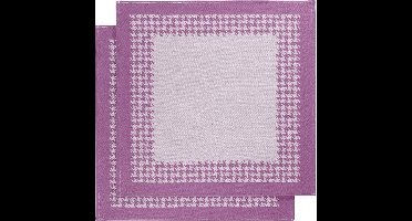 De Witte Lietaer Theedoek Pied de Poule, Fuchsia - 2 stuks - 65 x 65 cm - Katoen