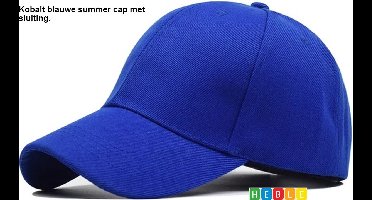 *** Baseball cap - 6 panelen Kobalt Blauw - Pet - Katoen - Baseballcap - Verstelbaar - Unisex - Petten Party - Cap Vrijgezellen feest - van Heble® ***