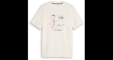 Tom Tailor - T-shirt met wafelstructuur - Maat XXXL - Gardenia White