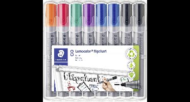 Staedtler Whiteboardmarker Lumocolor 8St Box 356 WP8 X Flipchartmarker Geel, Oranje, Rood, Violet, Blauw, Groen, Bruin,