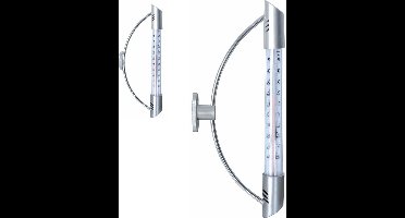 Raamthermometer Zilver 23 cm – Buiten Thermometer voor Kozijn – Wandthermometer met Schroefbevestiging – -50°C tot +50°C