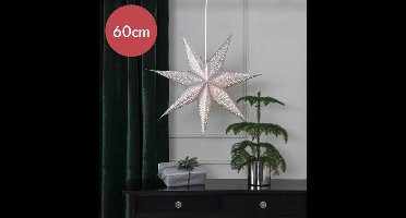 Zilver hangende kerstster Blinka - 60 cm