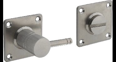 Intersteel Rozet met toilet-/badkamersluiting vierkant 42x42x2 mm rvs geborsteld