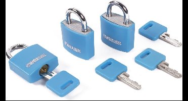 Stahlex Kleurrijk aluminium hangslot - 30 mm - gelijksluitend - set van 3