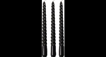 Dinerkaars swirl 25cm zwart - set 3 stuks - Gusta®