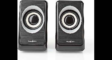 Nedis PC-Speaker - 2.0 - 18 W - 3,5 mm Male - USB Gevoed - Volumebediening - Output
