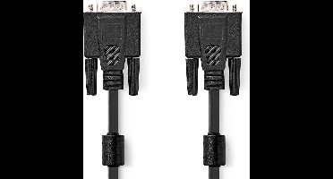 Nedis VGA-Kabel - VGA Male - VGA Male - Vernikkeld - Maximale resolutie: 1280x768 - 15.0 m - Rond - ABS - Zwart - Polybag