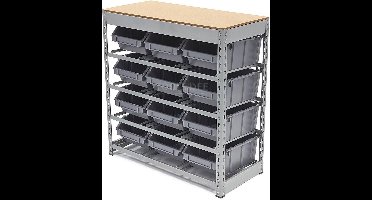 HBM Bakkenkast, Opbergsysteem, Stelling met 12 Opbergbakken