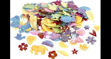 Creotime Pailletten mix, afm 15-45 mm, parelmoer kleuren, 400 gr