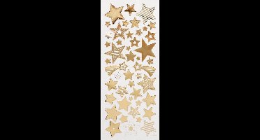 Stickers Goud - Kerst Stickers - Gouden Feestelijke Stickervellen - Zelfklevende DIY Plakstickers - Scrapbooking & Decoratie - 10x23 cm